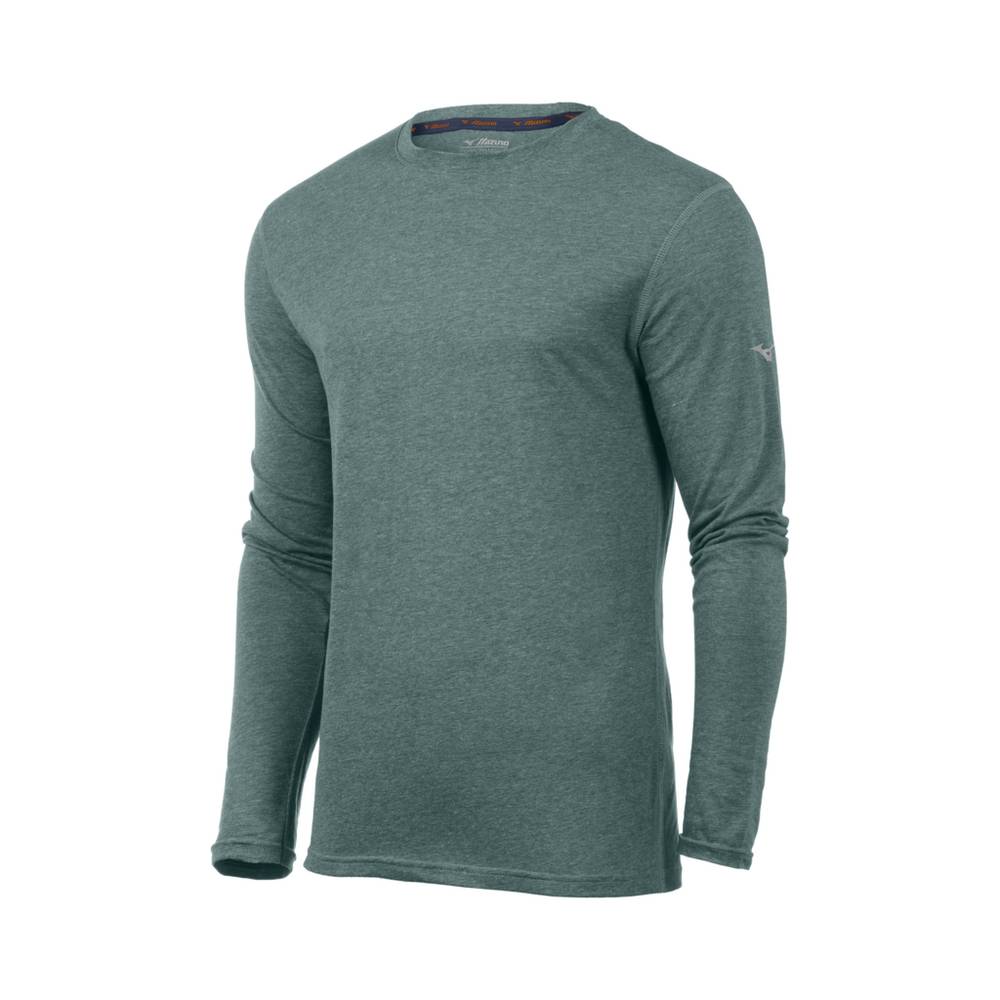 Blusa Mizuno Inspire Long Sleeve - Homem - Verdes - CENOD4185